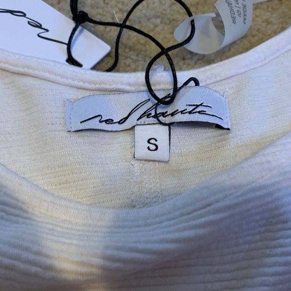 Red Haute Ottoman Rib Tank in Bone Size S NWT - Picture 10 of 11